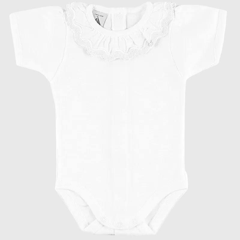 Pañalero Cuello Volante Bolillo Blanco