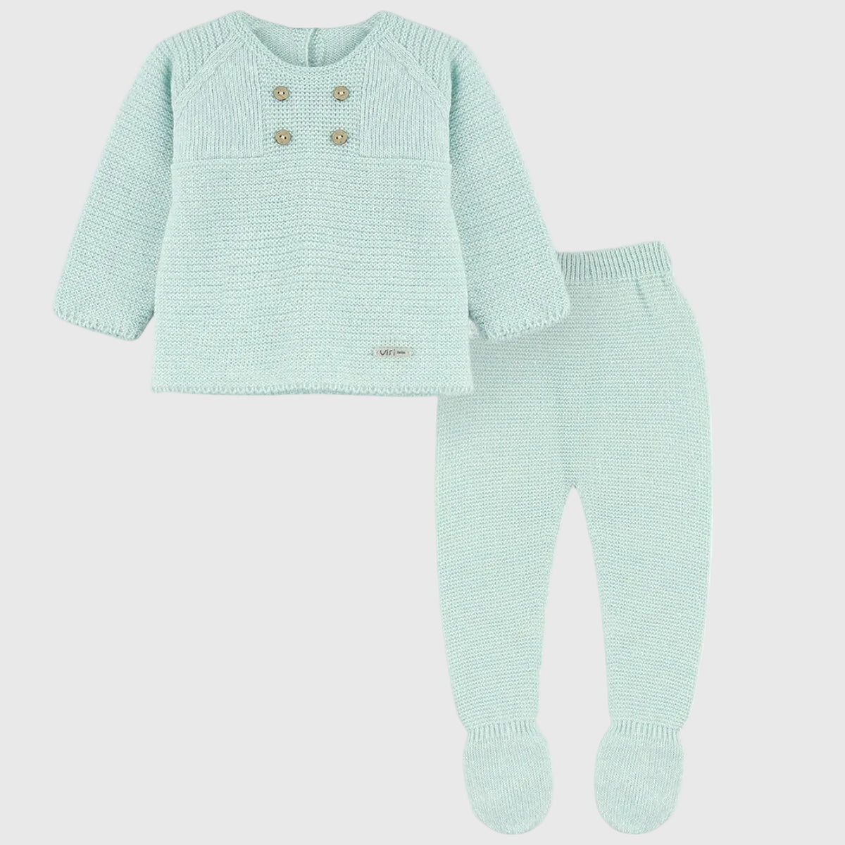 Conjunto Tejido Celeste 2 Piezas