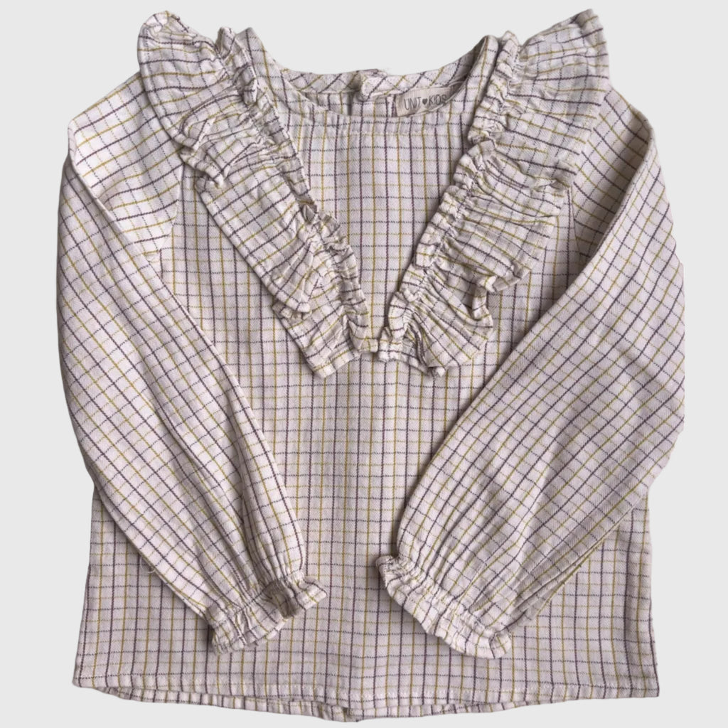 Blusa Cuello Volante Cuadros