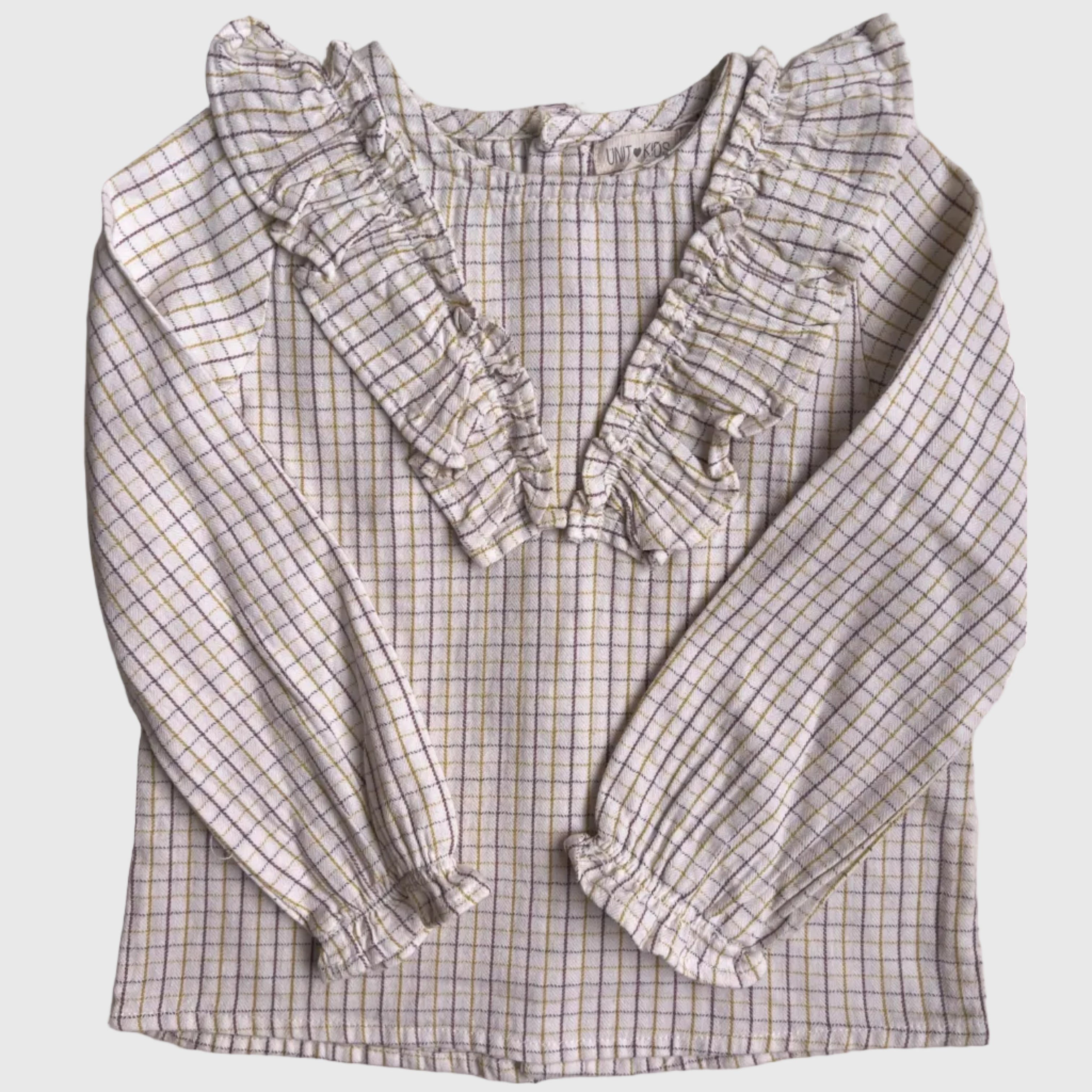 Blusa Cuello Volante Cuadros