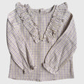 Blusa Cuello Volante Cuadros